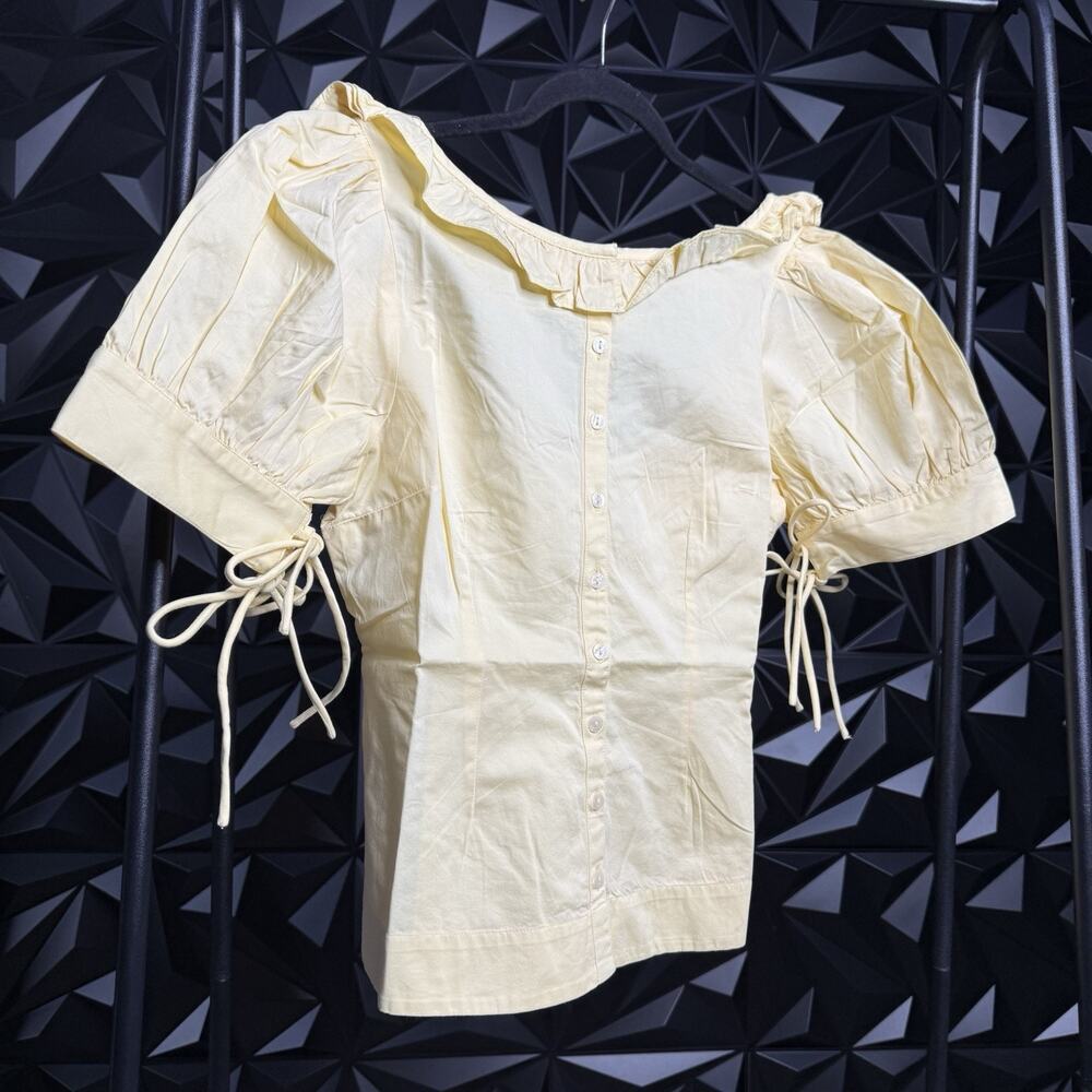 Damson Madder Anke Blouse UK 10 US 6 Butter Yellow Organic Cotton
